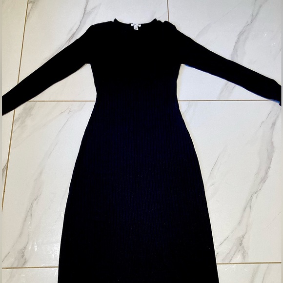 Black MIDI Dress w/ Open Back - Picture 2 of 5
